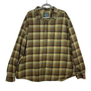 Woolrich Men’s XXL Brown Plaid Flannel Fall Shirt Button-Up Gorpcore